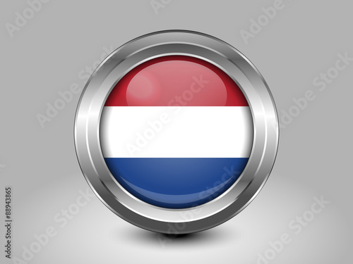 Free Download Flag of Netherlands. Metal Round Icon - GFXLoad