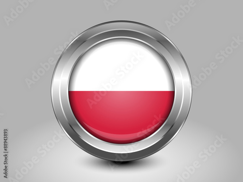 Free Download Flag of Poland. Metal Round Icon - GFXLoad