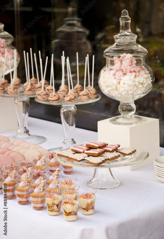 Dessert table for a wedding party
