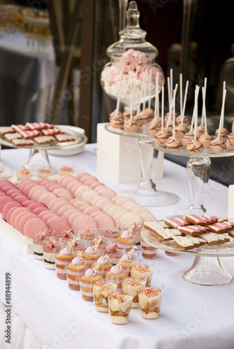 Dessert table for a wedding party