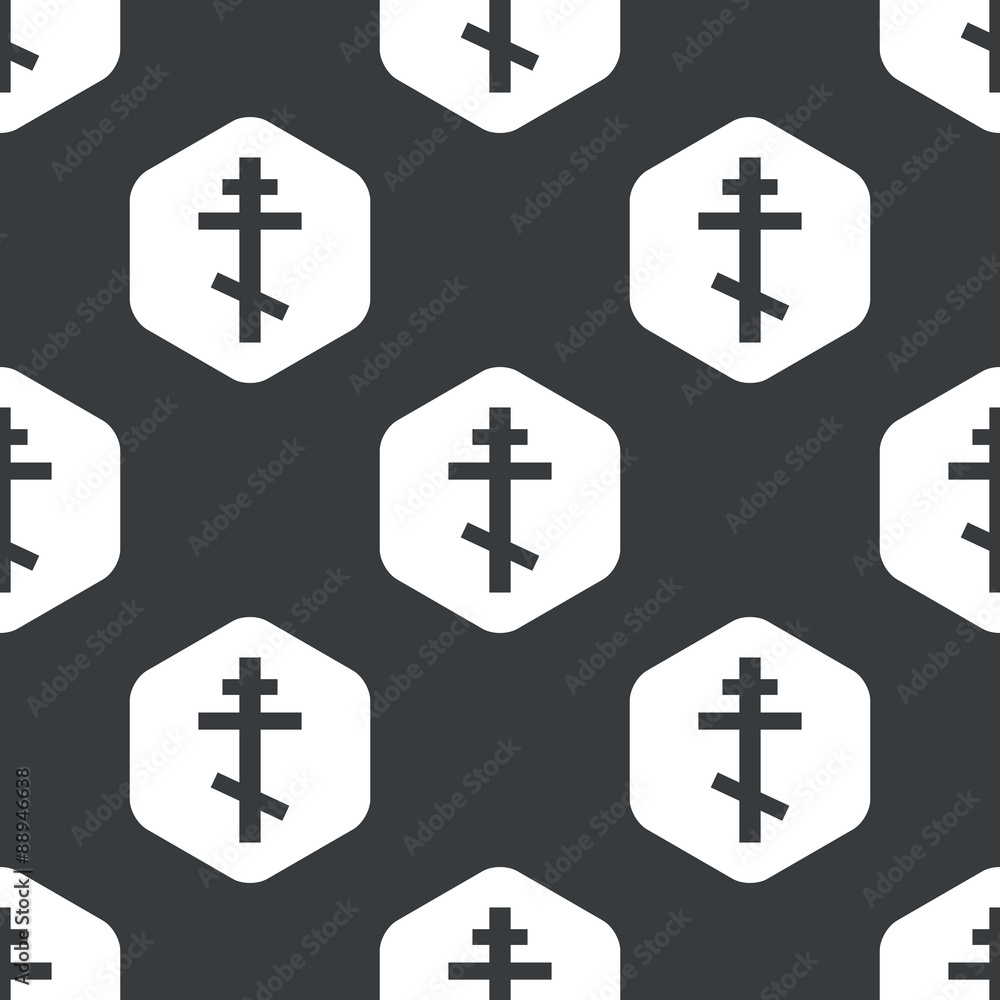 Black hexagon orthodox cross pattern