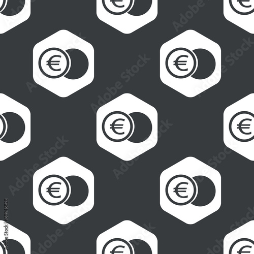 Fotografija Black hexagon euro coin pattern