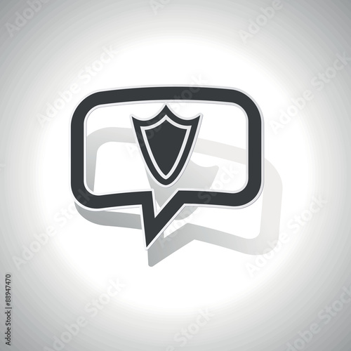 Curved shield message icon