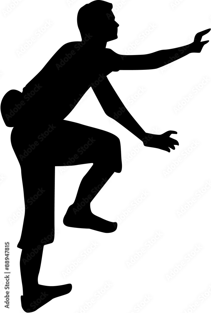 Man climbing silhouette Man climbing silhouette