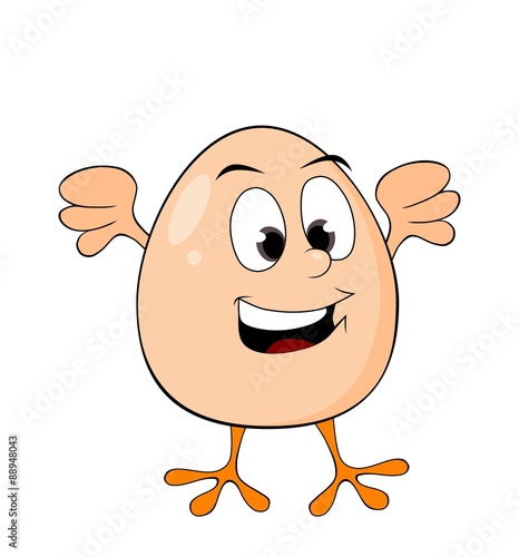 Smiling Egg Cartoon Character - isolated