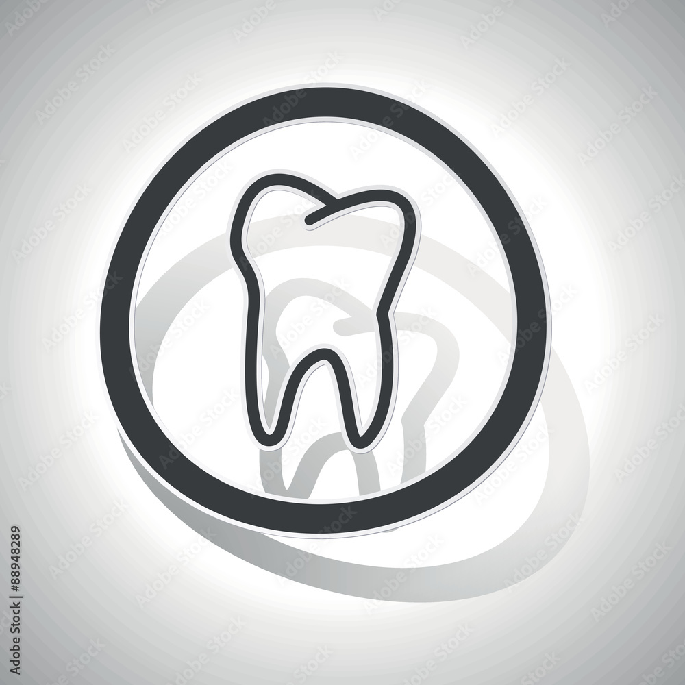 Obraz premium Curved tooth sign icon