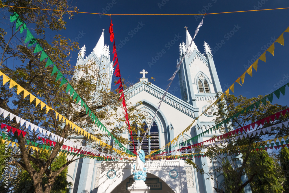 Fototapeta premium Immaculate Conception Cathedral during Chritmas time