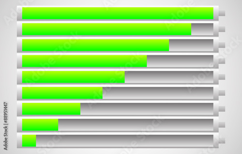 Battery indicator set. Energy conservation, consumption. Chargin