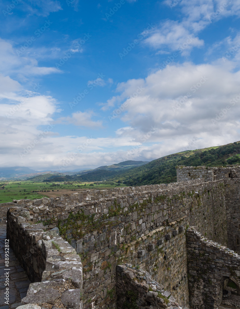 Harlech castle and surrounding