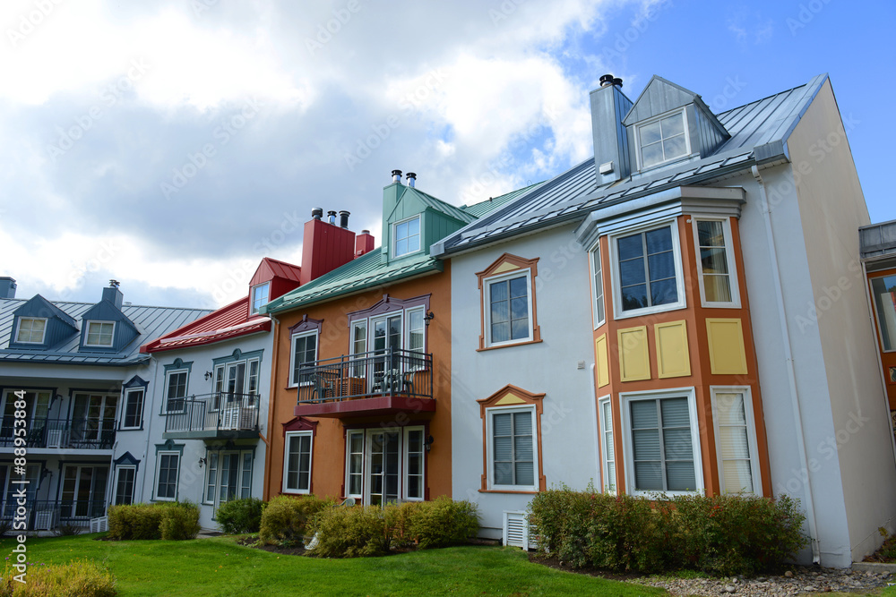 Colorful Houses at villiage of Mont-Tremblant, Quebec, Canada Colorful Houses at villiage of Mont-Tremblant, Quebec, Canada
