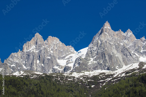 Peaks in snow and glacier nearby Chamonix #88954853