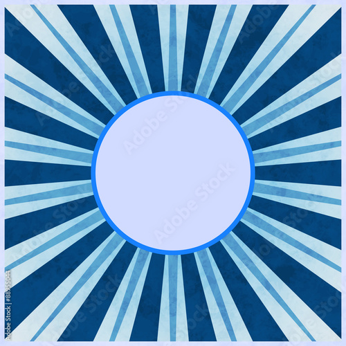 White circle on a blue background