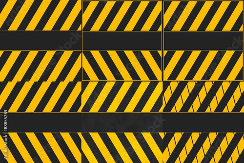 Tableau sur toile Six backgrounds - danger and attention