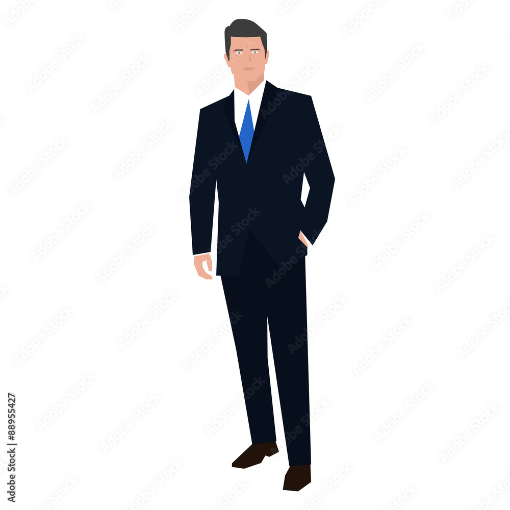 Businessman flat style vector illustration