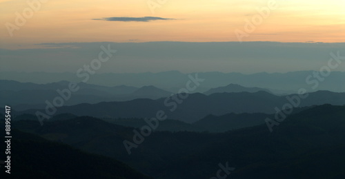 early morning at mountains,Thailand