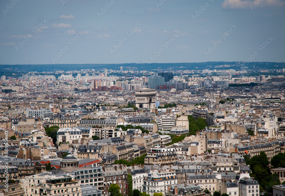 View of Paris from the Eiffel Tower  .