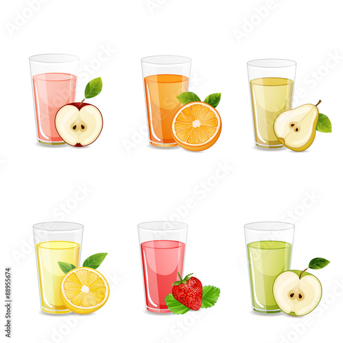 Set of tasty fresh  juices.