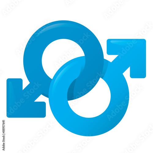 Illustration of  symbol sex, man, male homosexual couple