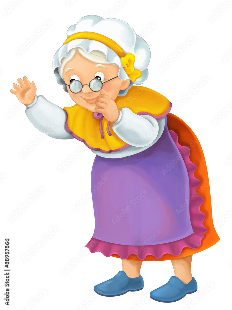 Cartoon older woman - illustration for the children Stock Illustration ...