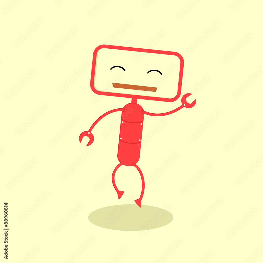 Happiness robot cartoon character
