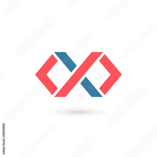 Letter X infinity loop logo icon design template elements