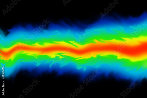 Fluid dynamics / mechanics simulation CGI imagery on black background