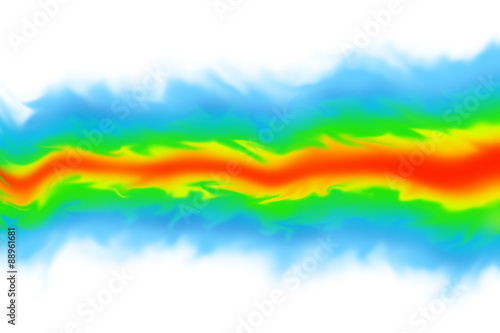 Fluid dynamics / mechanics simulation CGI imagery on white background