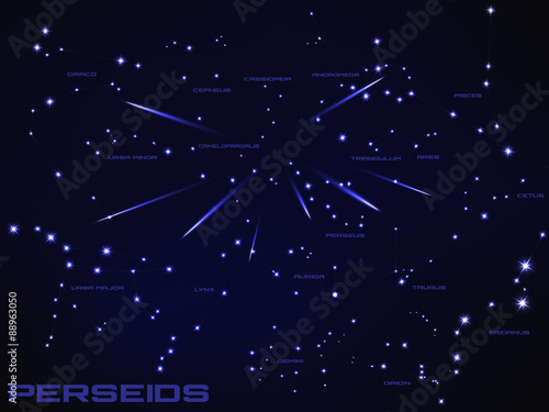 illustration of perseids meteor shower photo