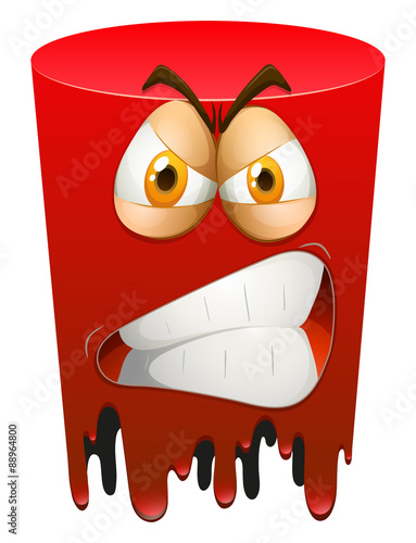 Red angry form on white background