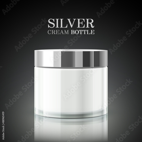 silver cream bottle package