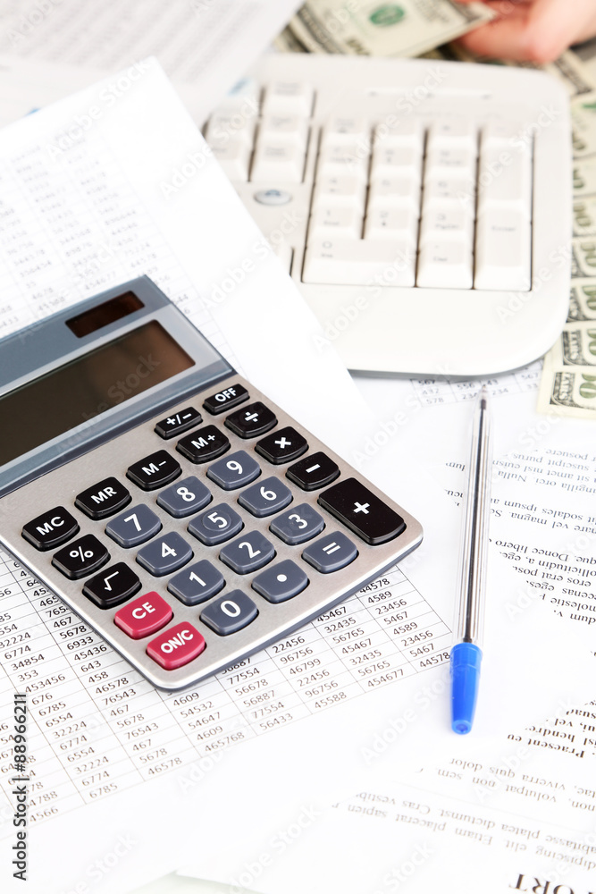Financial information and money close-up Financial information and money close-up