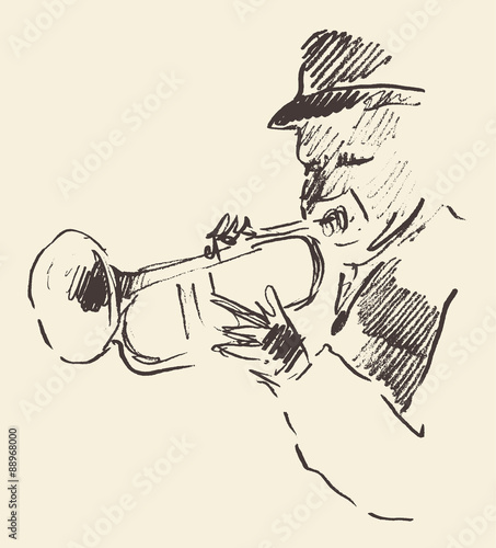 Jazz poster trumpet music acoustic consept