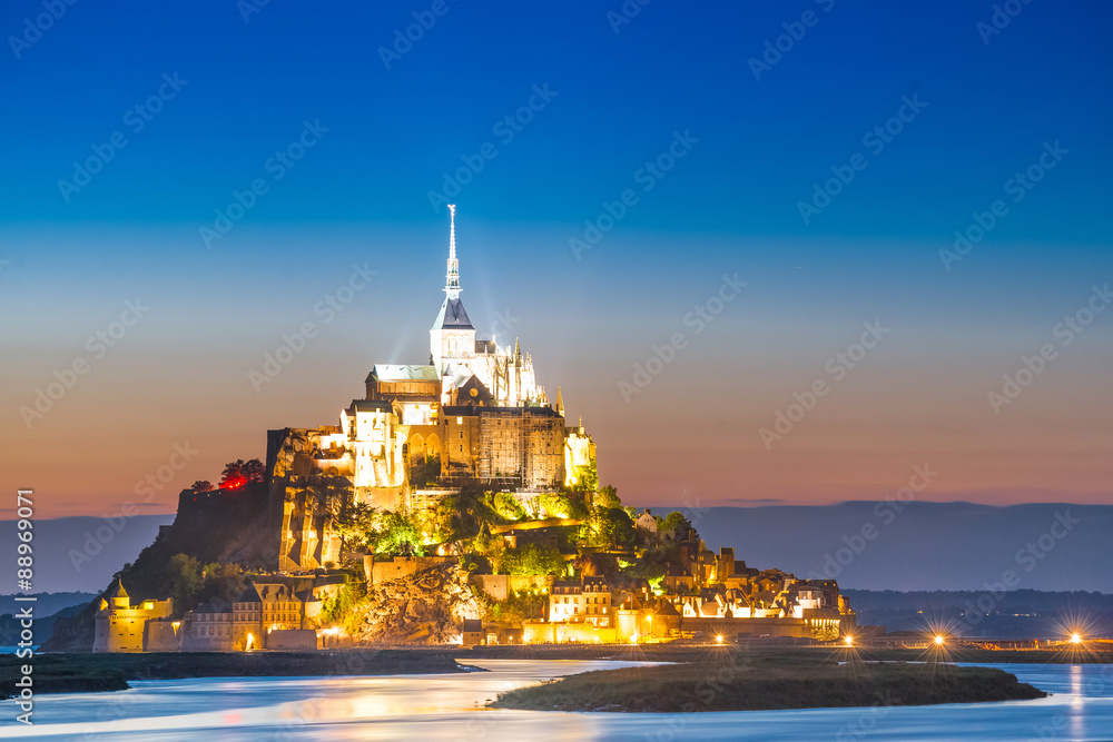 Le Mont-Saint-Michel in the twilight