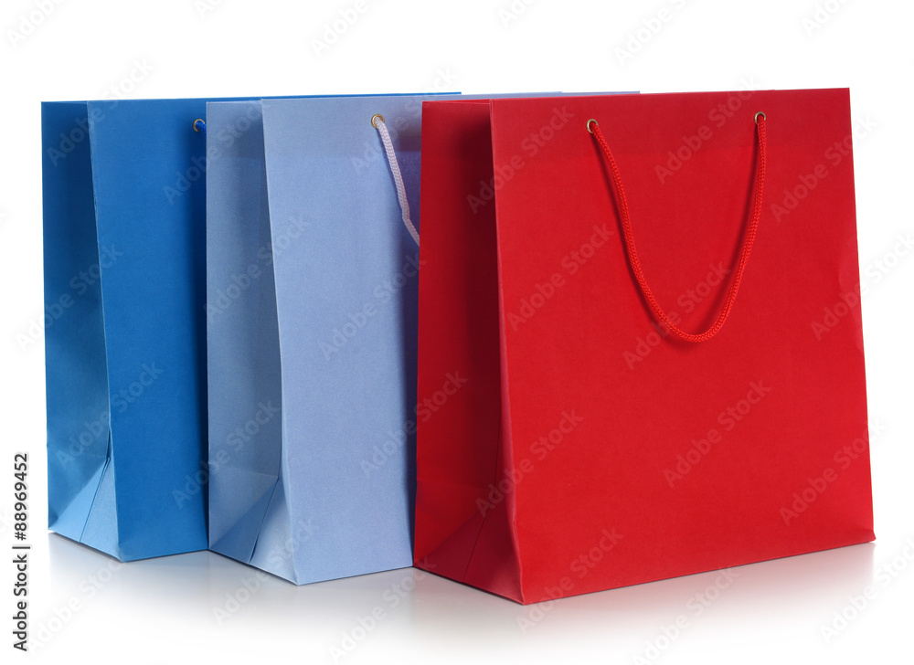 Paper shopping bags isolated on white Paper shopping bags isolated on white