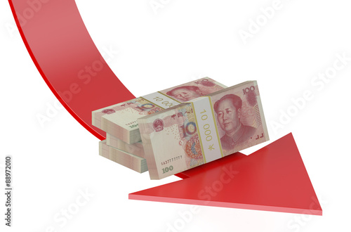 Photography falling of the Chinese yuan