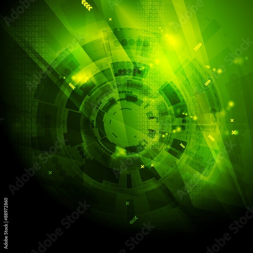 Shiny green engineering tech vector background