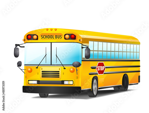 school bus on white. vector illustration
