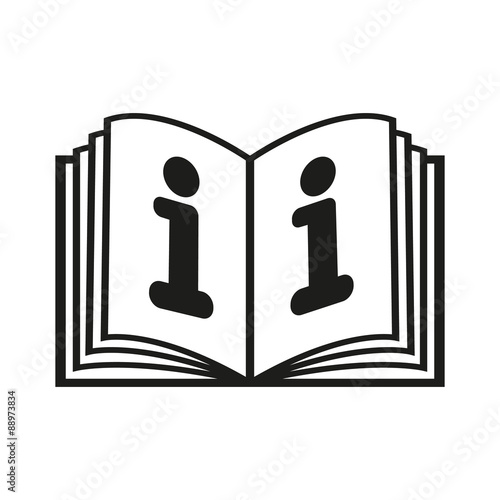 The open book icon. Manual and tutorial, instruction, encyclopedia symbol. Flat