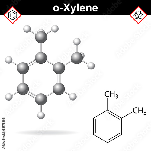 Fotografie Xylene molecule, ortho-xylene isomer