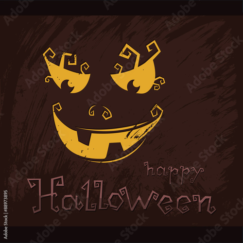 Happy Halloween. pumpkin on a dark background, A grinning Jack O