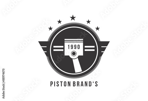 piston cup shop logo vector illustration