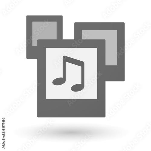 Isolated group of photos with a note music
