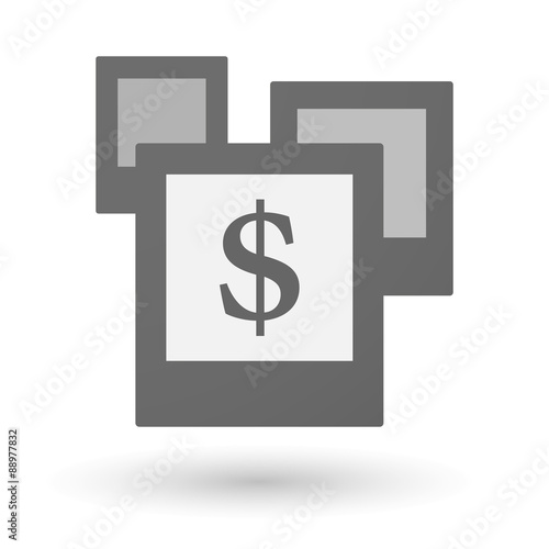 Isolated group of photos with a dollar sign