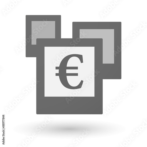 Isolated group of photos with an euro sign
