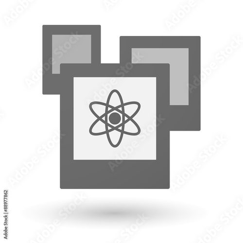 Isolated group of photos with an atom