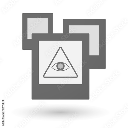 Isolated group of photos with an all seeing eye