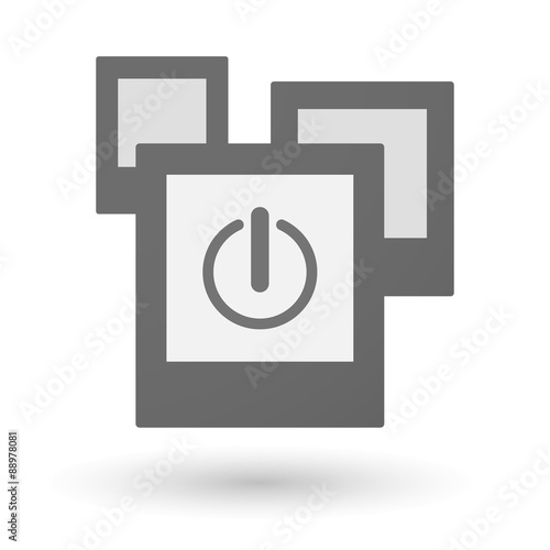 Isolated group of photos with an off button