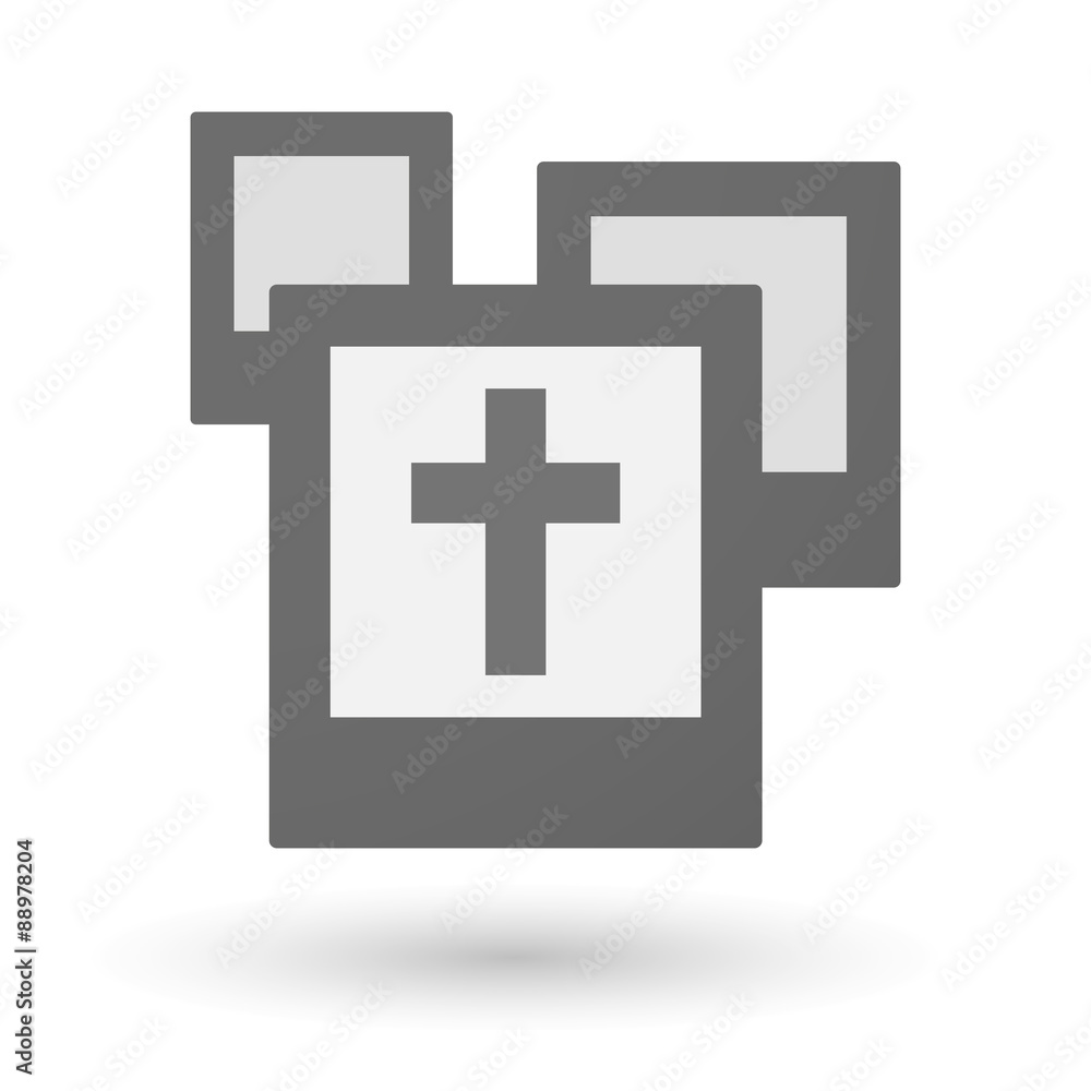 Isolated group of photos with a christian cross Isolated group of photos with a christian cross
