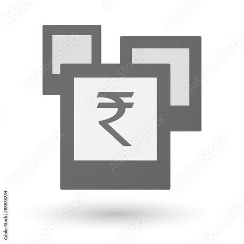 Canvas Print Isolated group of photos with a rupee sign