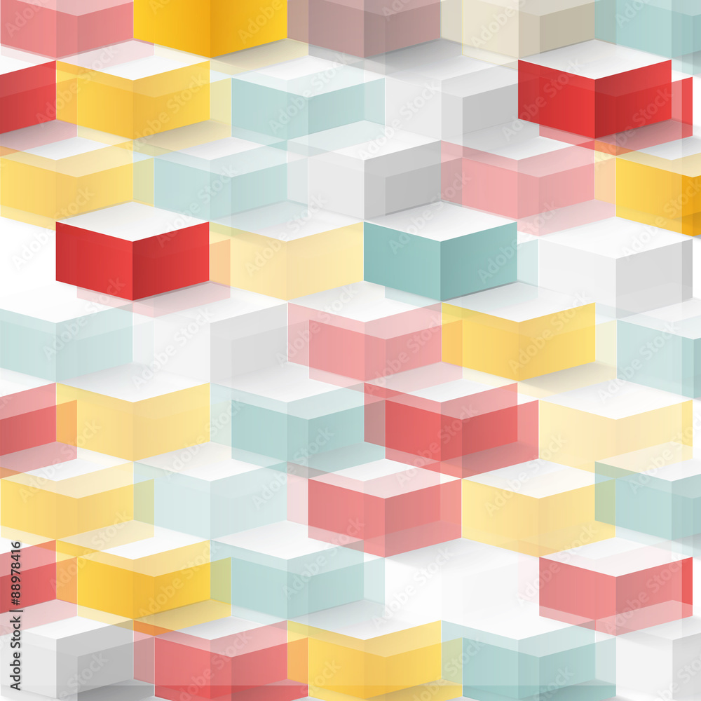 Fototapeta premium Vector Abstract geometric shape from cubes. 